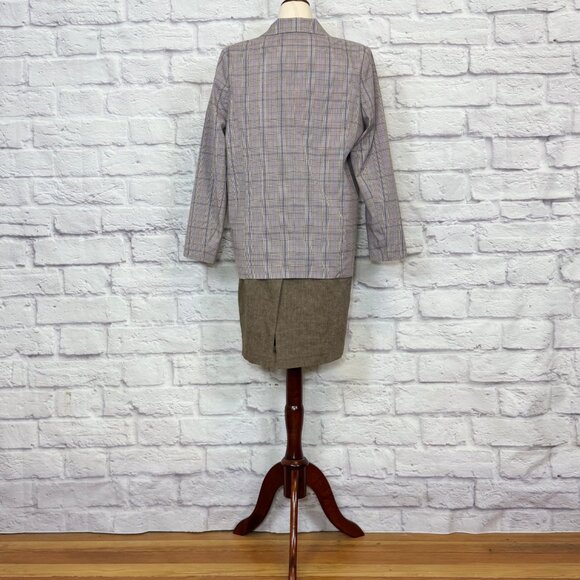 Baum und Pferdgarten Taupe Wool Blend Tweed Button Front Skirt - Picture 6 of 9